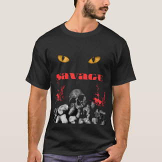 Savage Schedel Ogen Donkere Streetwear T-Shirt