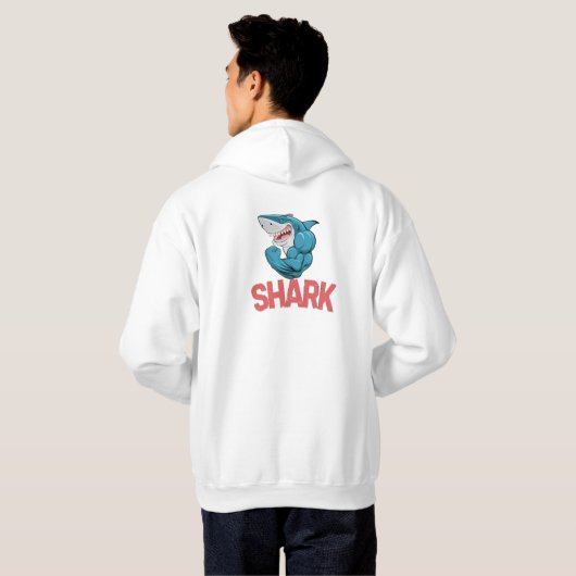 "Savage Shark Hoodie – Deep Sea Predator Vibes" (Achterkant volledig)