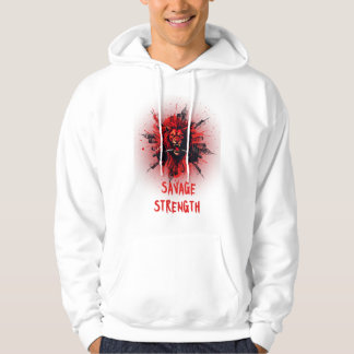 Savage Strength – Roaring Red Lion met Barbell Gy Hoodie
