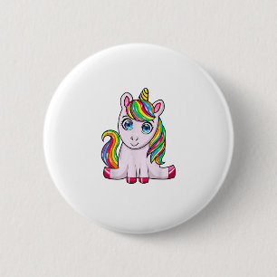 Savage Sweet Unicorn Regenboog Squad Unicorn T-shi Ronde Button 5,7 Cm