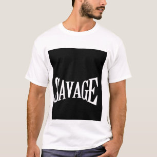 Savage tekst T-shirt voor mannen en vrouwen