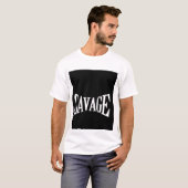 Savage tekst T-shirt voor mannen en vrouwen (Voorkant volledig)