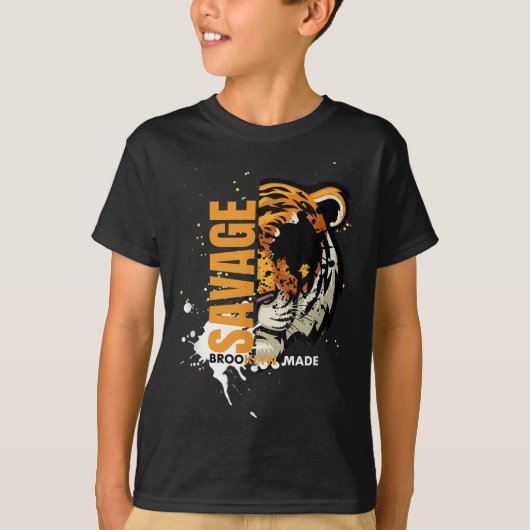 Savage Tiger,brooklyn Made, Graphic Tees Tiger, Mo (Voorkant)