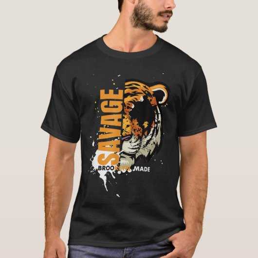 Savage Tiger,brooklyn Made, Graphic Tees Tiger, Mo (Voorkant)