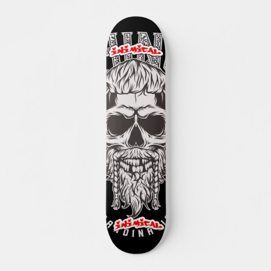 Savage Viking Skull Persoonlijk Skateboard (Voorkant)