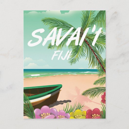 Savai'i Fiji Samoa-reisposter Briefkaart (Voorkant)