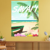Savai'i Fiji Samoa reisposter Canvas Afdruk (Insitu (Woonkamer))