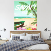 Savai'i Fiji Samoa reisposter Canvas Afdruk (Insitu (Slaapkamer))