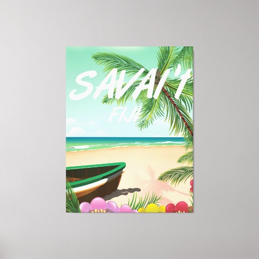 Savai'i Fiji Samoa reisposter Canvas Afdruk (Voorkant)