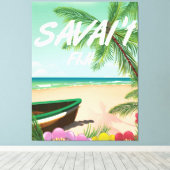 Savai'i Fiji Samoa reisposter Canvas Afdruk (Insitu (Houten vloer))
