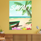 Savai'i Fiji Samoa reisposter Canvas Afdruk (Insitu (Woonkamer))