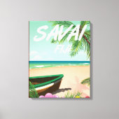 Savai'i Fiji Samoa reisposter Canvas Afdruk (Voorkant)