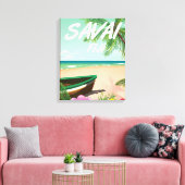 Savai'i Fiji Samoa reisposter Canvas Afdruk (Insitu (Woonkamer))