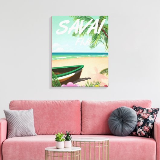 Savai'i Fiji Samoa reisposter Canvas Afdruk (Insitu (Woonkamer))