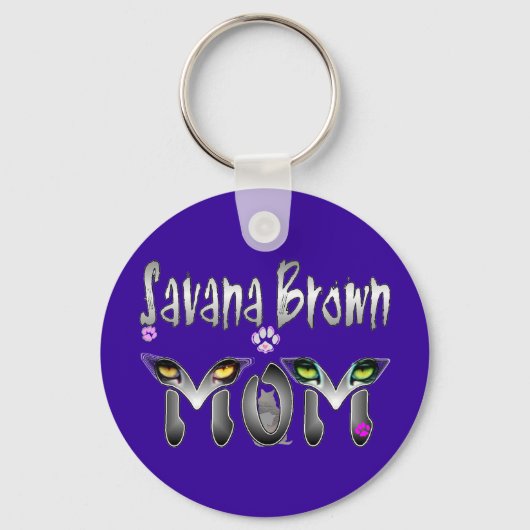 Savana Brown Cat Mam Gifts Sleutelhanger (Voorkant)
