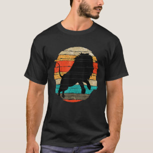 Savanna Africa Safari Zoo Animal King Retro Lion T-shirt