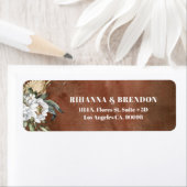 Savanna bloemen bruine papiertextuur etiket (Insitu)