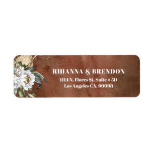 Savanna bloemen bruine papiertextuur etiket