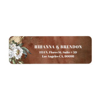 Savanna bloemen bruine papiertextuur etiket