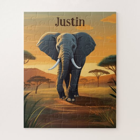 Savanna Elephant Legpuzzel (Verticaal)