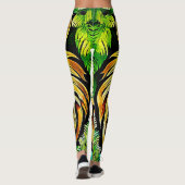 Savanna Lion Leaf Design Leggings (Achterkant)