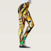 Savanna Lion Leaf Design Leggings (Rechts)