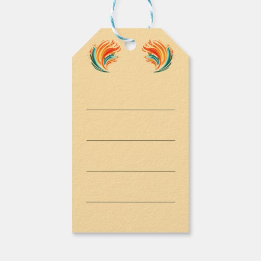 Savanna Pop: Tribal Vibes in Sinaasappel en zwart Cadeaulabel (Achterkant)