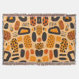 Savanna Pop: Tribal Vibes in Sinaasappel en zwart Deken