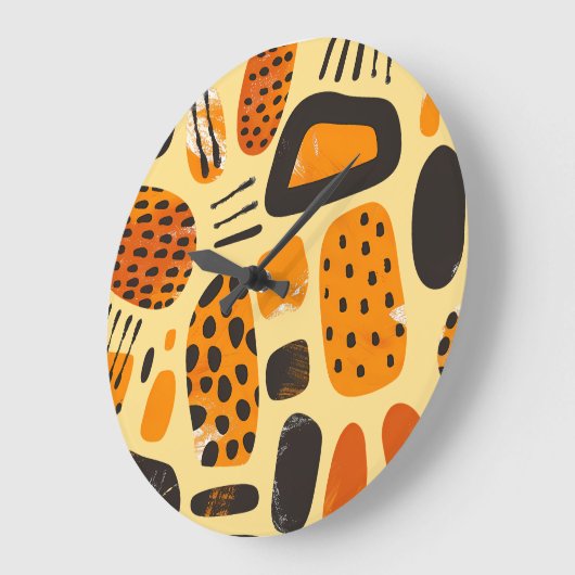 Savanna Pop: Tribal Vibes in Sinaasappel en zwart Grote Klok (Hoek)