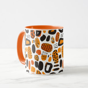 Savanna Pop: Tribal Vibes in Sinaasappel en zwart Mok