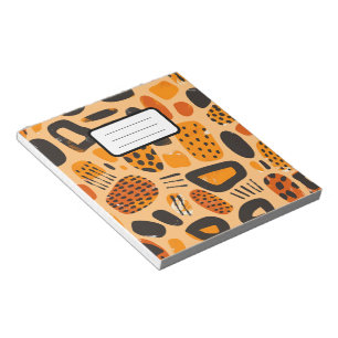 Savanna Pop: Tribal Vibes in Sinaasappel en zwart Notitieblok