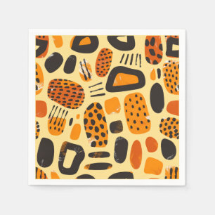 Savanna Pop: Tribal Vibes in Sinaasappel en zwart Servet