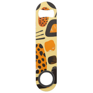 Savanna Pop: Tribal Vibes in Sinaasappel en zwart Speed Flessenopener