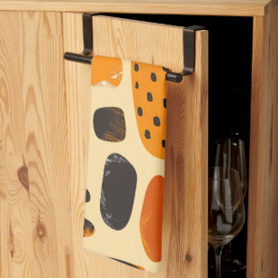Savanna Pop: Tribal Vibes in Sinaasappel en zwart Theedoek