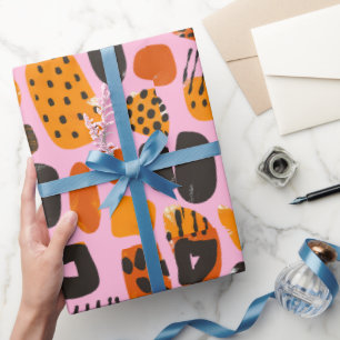 "Savanna Pop: Tribale Vibe in Oranje & Zwart" Cadeaupapier