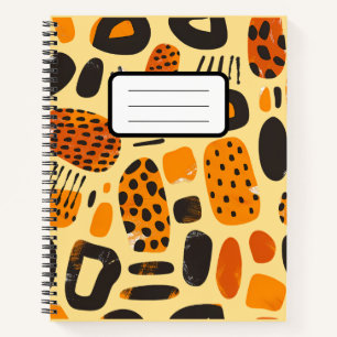 "Savanna Pop: Tribale Vibe in Oranje & Zwart" Notitieboek