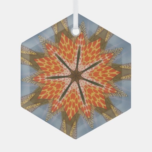 Savanna Star Bloom – Een gedurfde Afrikaanse diere Glas Ornament (Voorkant)