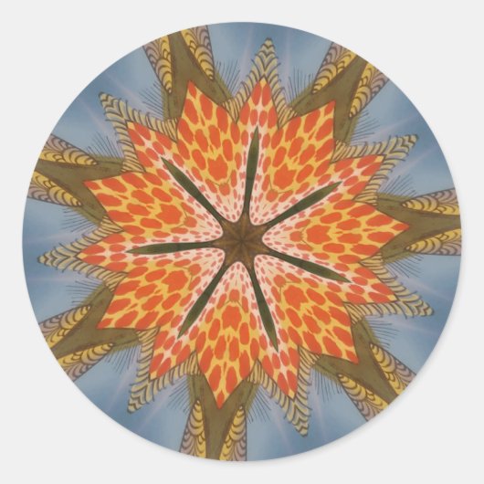 Savanna Star Bloom – Een gedurfde Afrikaanse diere Ronde Sticker (Voorkant)