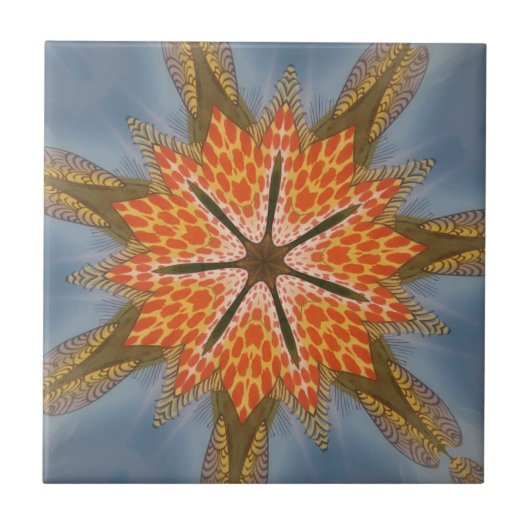 Savanna Star Bloom – Een gedurfde Afrikaanse diere Tegeltje (Voorkant)