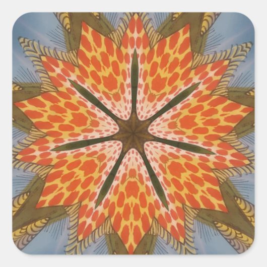 Savanna Star Bloom – Een gedurfde Afrikaanse diere Vierkante Sticker (Voorkant)