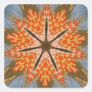 Savanna Star Bloom – Een gedurfde Afrikaanse diere Vierkante Sticker