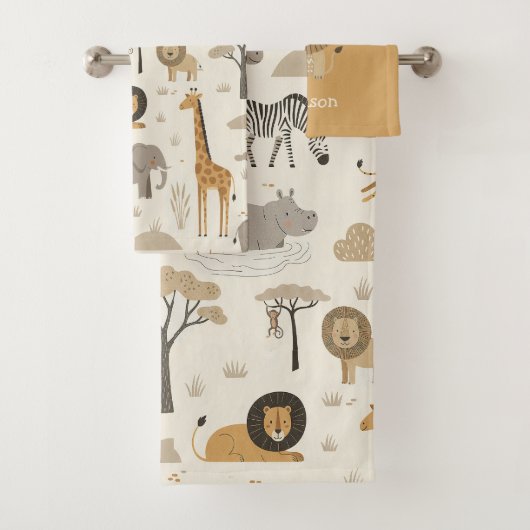 Savanna Sunrise Safari Pattern ID1259 Bad Handdoek (Insitu)