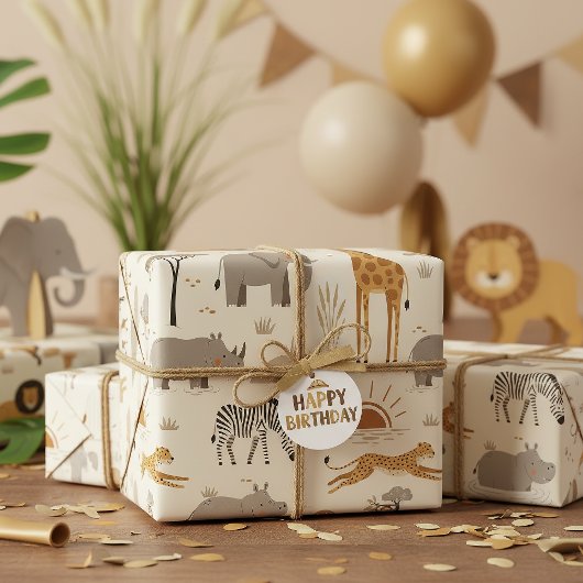 Savanna Sunrise Safari Pattern ID1259 Cadeaupapier