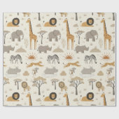 Savanna Sunrise Safari Pattern ID1259 Cadeaupapier (Vlak)