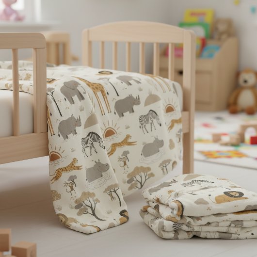 Savanna Sunrise Safari Pattern ID1259 Fleece Deken