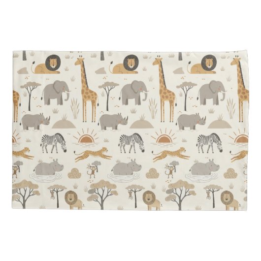 Savanna Sunrise Safari Pattern ID1259 Kussensloop (Achterkant)