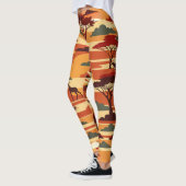Savanna Sunset Retro Aangepast patroon Leggings (Links)