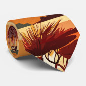 Savanna Sunset Retro Aangepast patroon Stropdas (Opgerold)