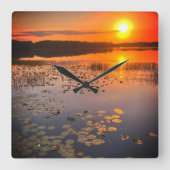 "Savanna Sunset" wandklok (Voorkant)