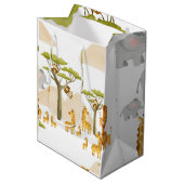 Savannah Afrikaanse dieren gele verjaardag Medium Cadeauzakje (Voorkant Gekanteld)
